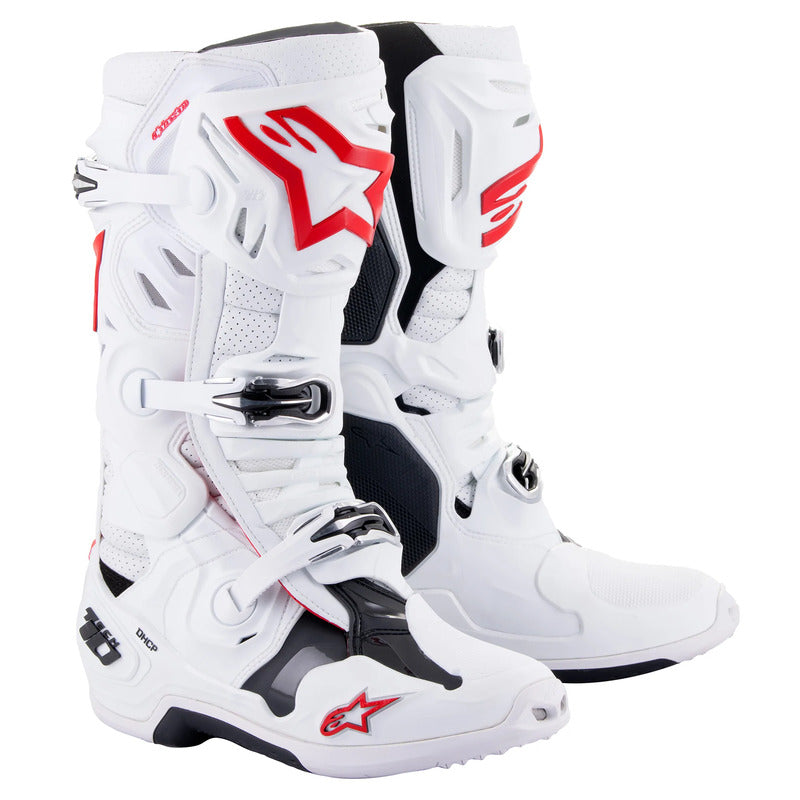 Boots: ALPINESTARS TECH 10 SUPERVENTED White Bright Red