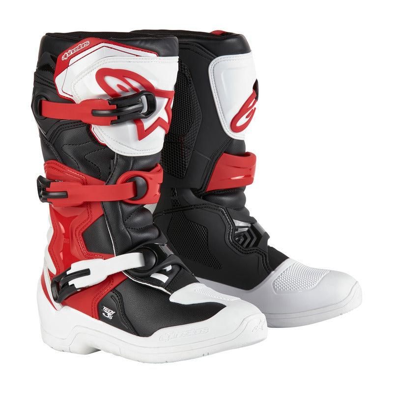 Boots: ALPINESTARS Youth TECH 3S White/Black Bright Red