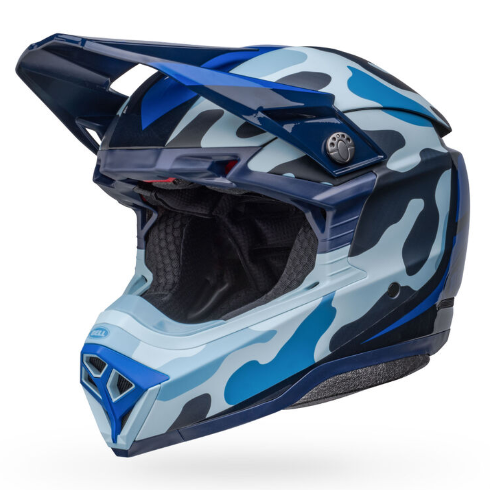 Helmet: BELL MOTO-10 SPHERICAL FERRANDIS MECHANT M/G DrkBlue/LtBlue