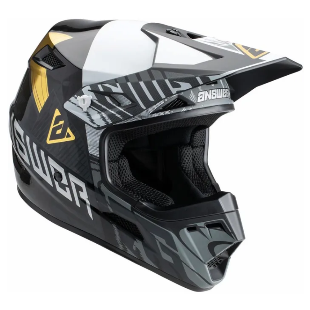 Helmet: ANSWER A23 AR3 RONIN Blk/Wht/Gold