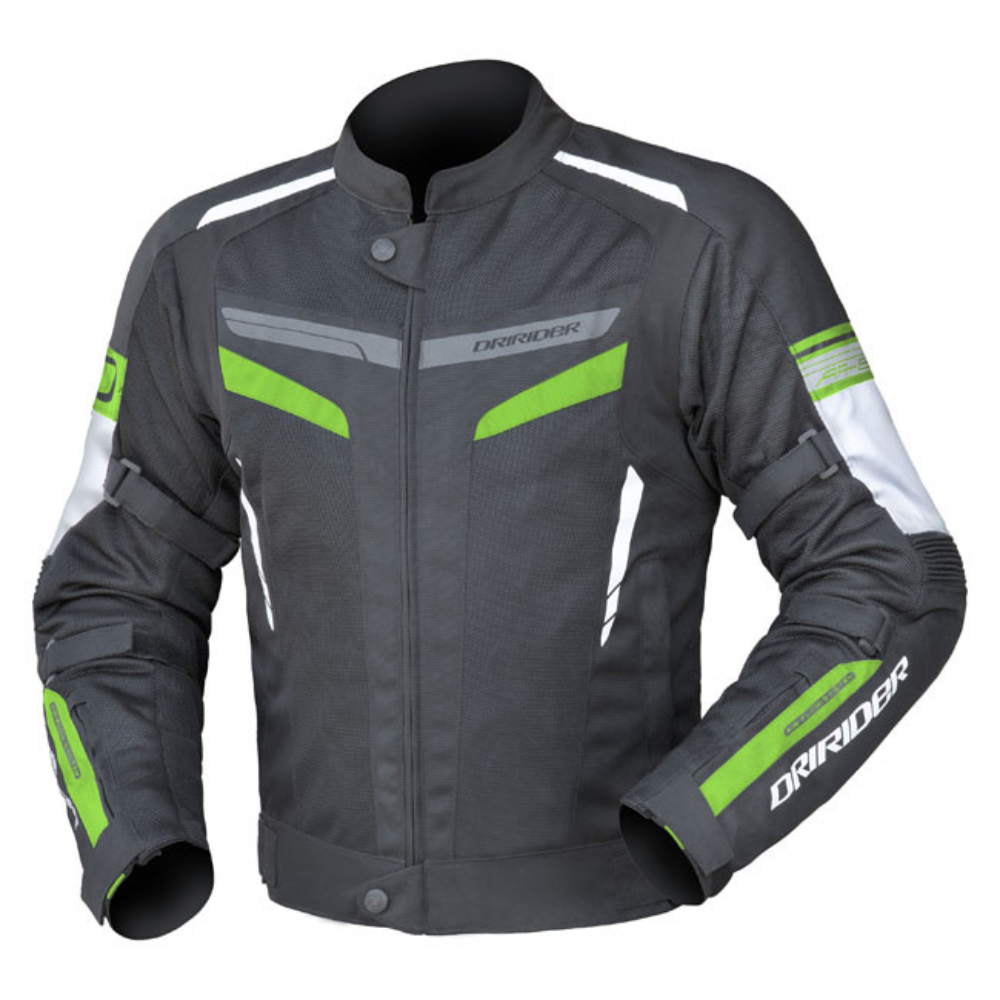 Jacket: DRIRIDER AIR-RIDE Black/Green – NO LIMITS MOTO