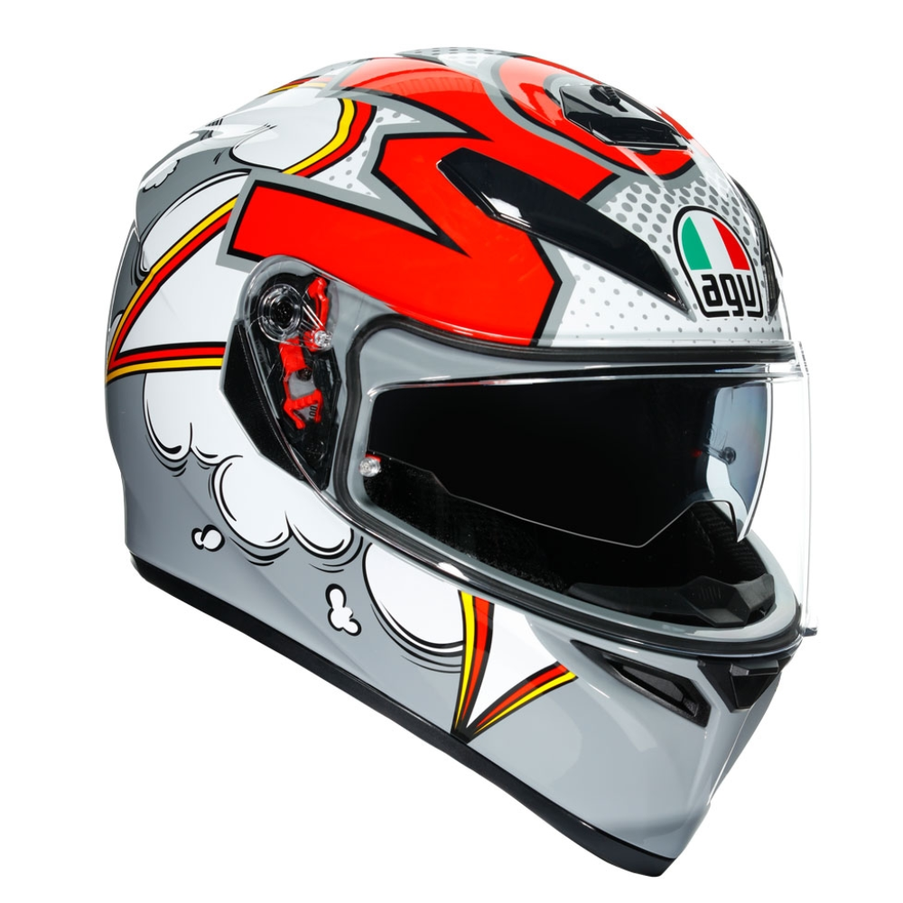 agv k3 helmets australia Helmet: AGV K-3 SV BUBBLE Grey/White – NO LIMITS MOTO