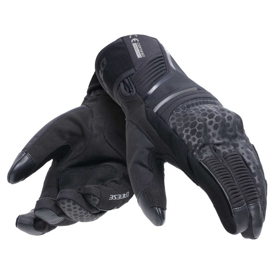 Gloves: DAINESE Ladies TEMPEST 2 D-DRY THERMAL SHORT CUFF Black