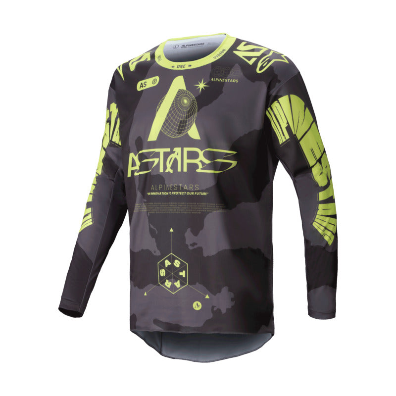 Jersey: ALPINESTARS 2025 RACER HOLLOW Bark Camo FluYellow