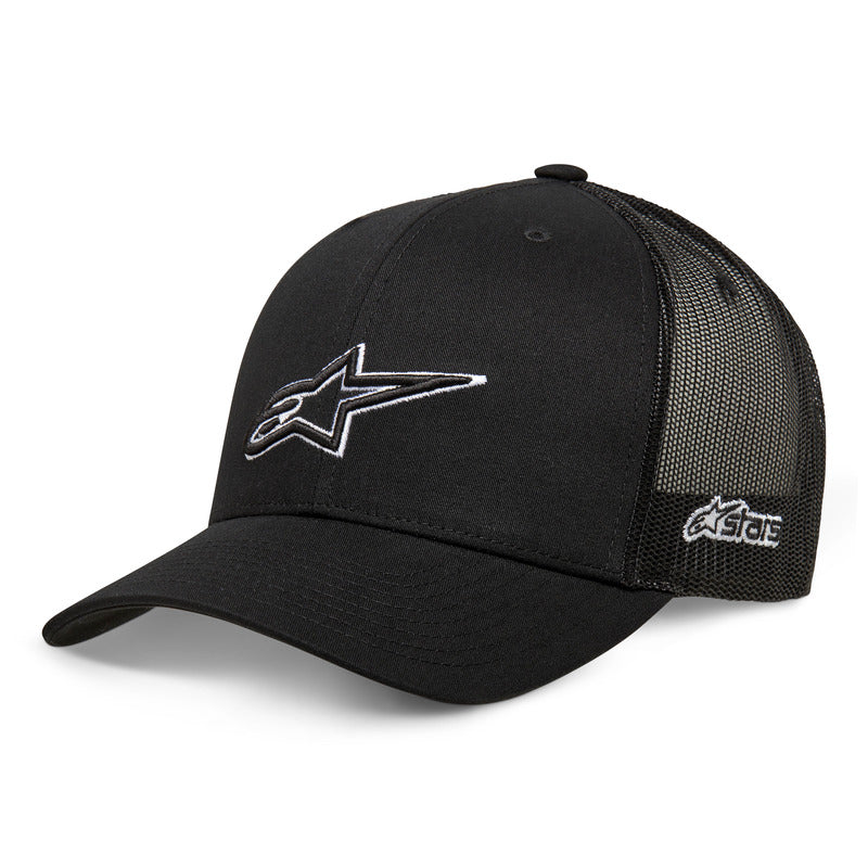 Hat: ALPINESTARS AGELESS OUTLINE TRUCKER Black/Black