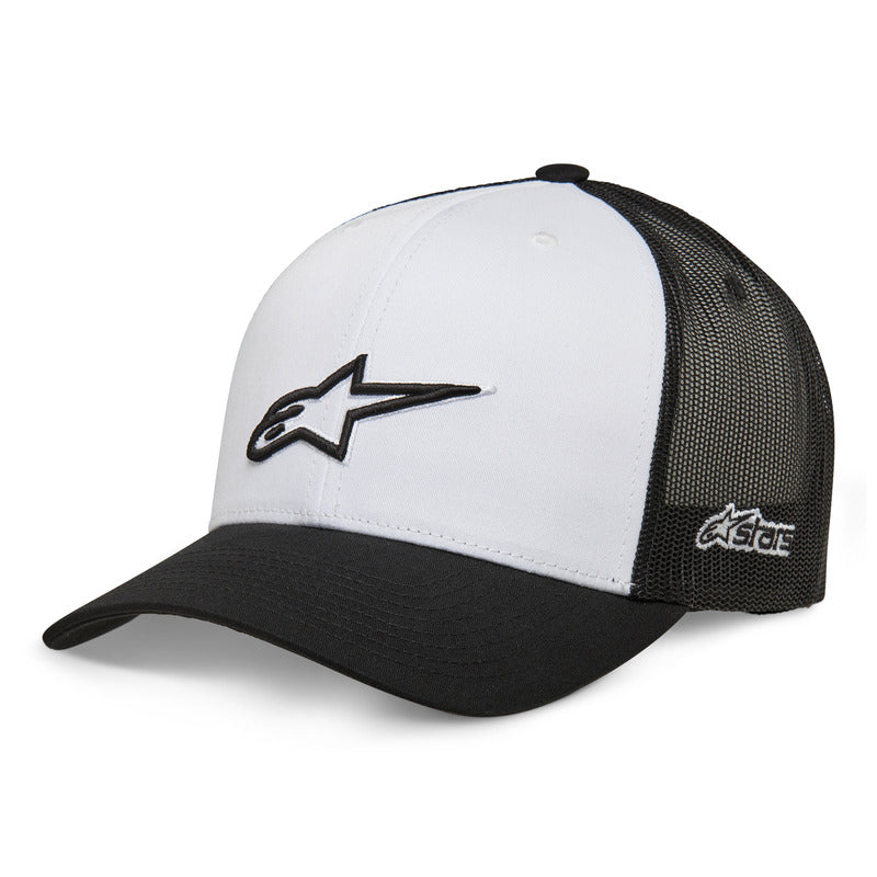 Hat: ALPINESTARS AGELESS OUTLINE TRUCKER White/Black