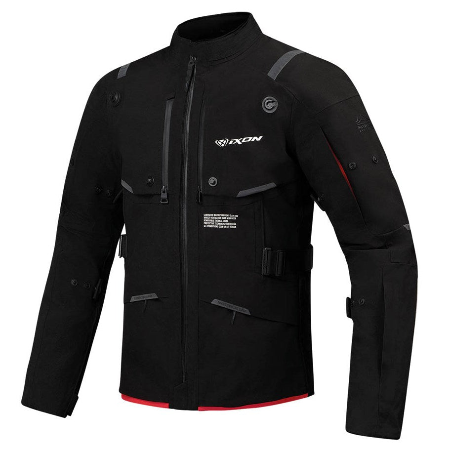 Jacket: IXON M-SKEID Blk/Neon Red