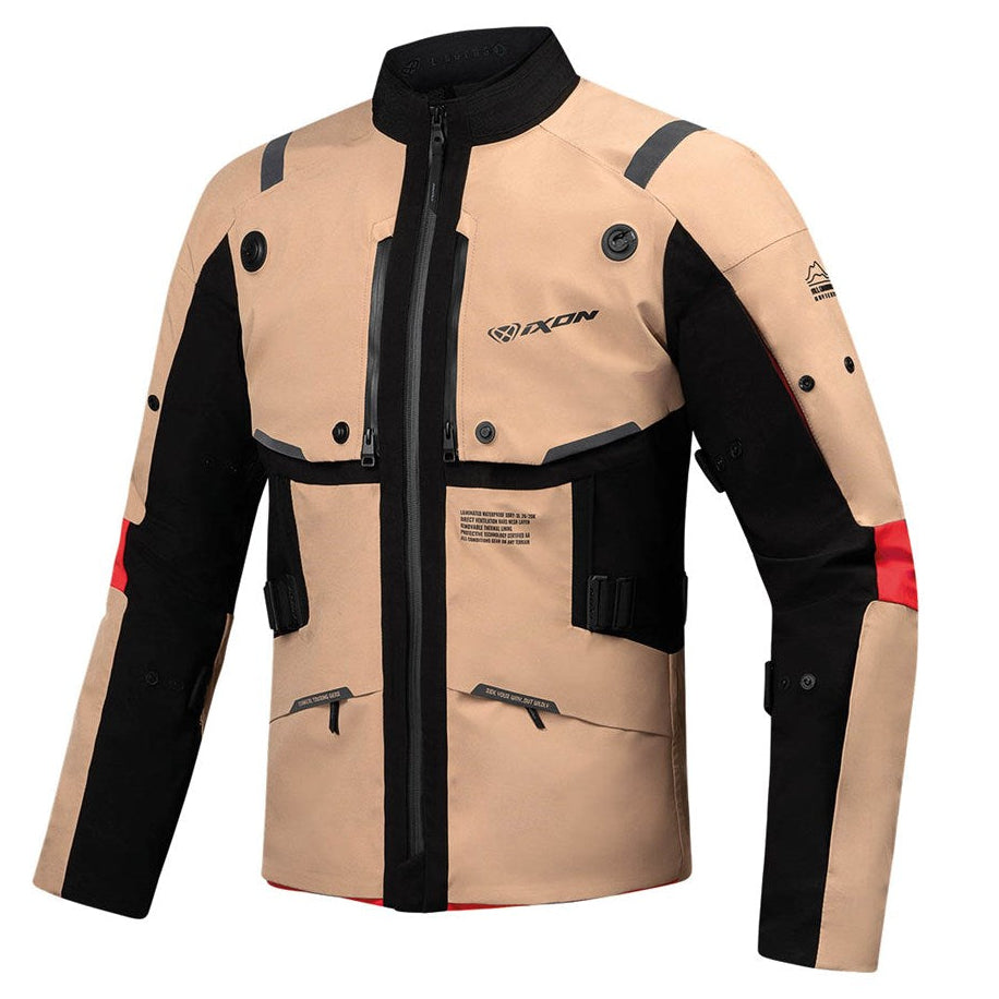 Jacket: IXON M-SKEID Sand/Blk/Red