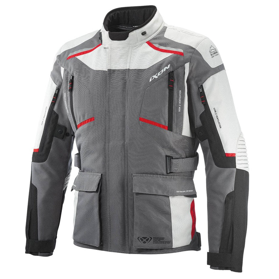 Jacket: IXON MIDGARD Grey/Blk/Red