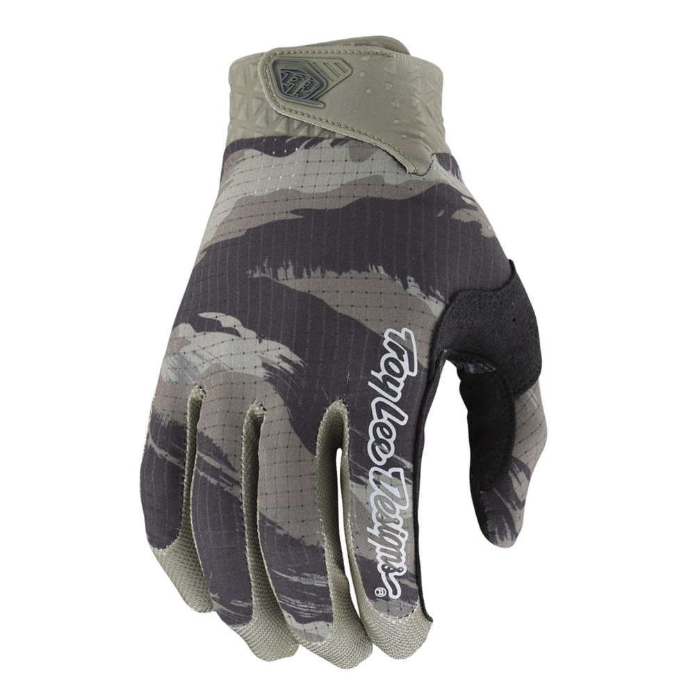 Gloves: TROY LEE DESIGNS 2023 BRUSHED AIR Camo Army Green