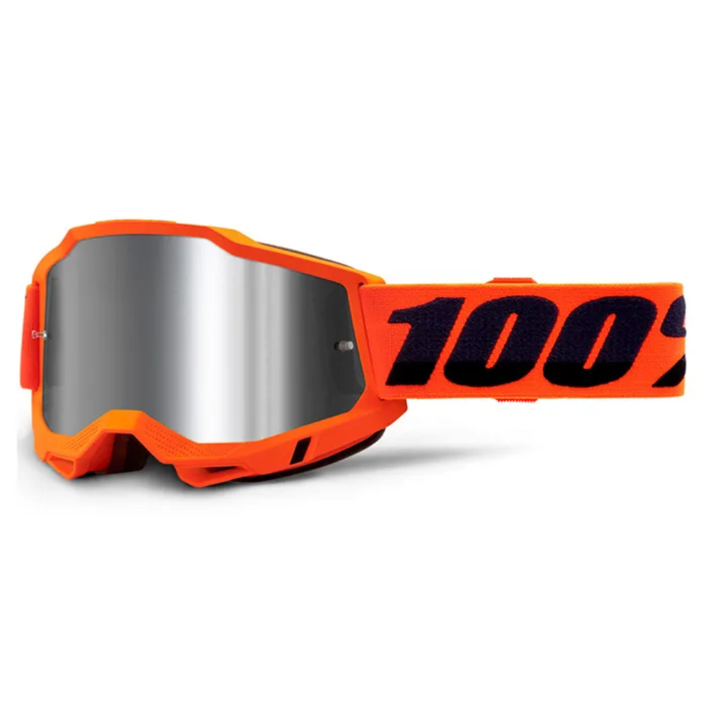 Goggles: 100% ACCURI 2 Neon Orange Silver Mirror