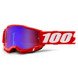 Goggles: 100% ACCURI 2 Neon Red Red/Blue Mirror
