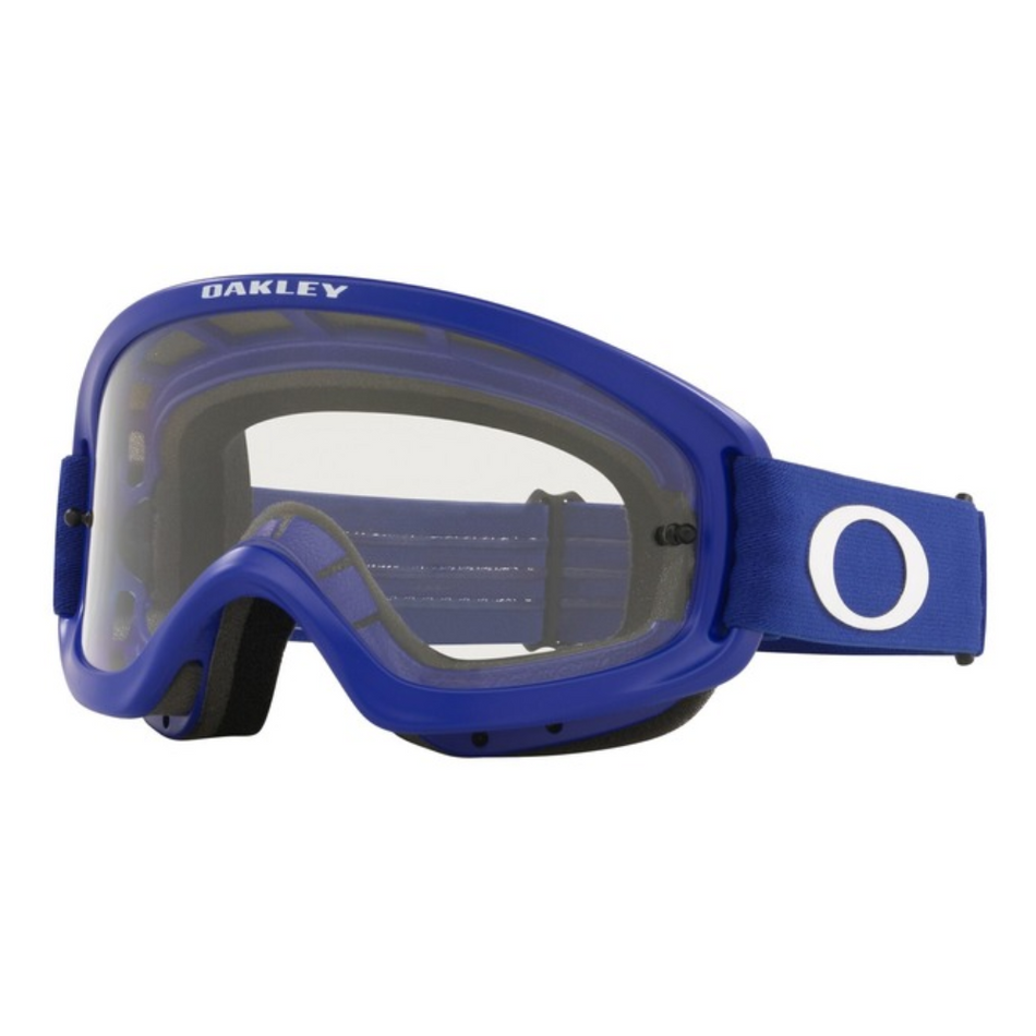 Goggles: Oakley XS O FRAME 2.0 PRO Moto Blue with Clear Hi Impact Lens