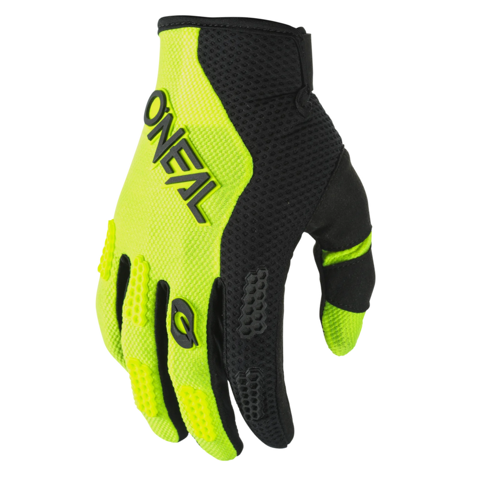 Gloves: ONEAL 2025 Youth ELEMENT RACEWEAR V.25 Black/NeonYell