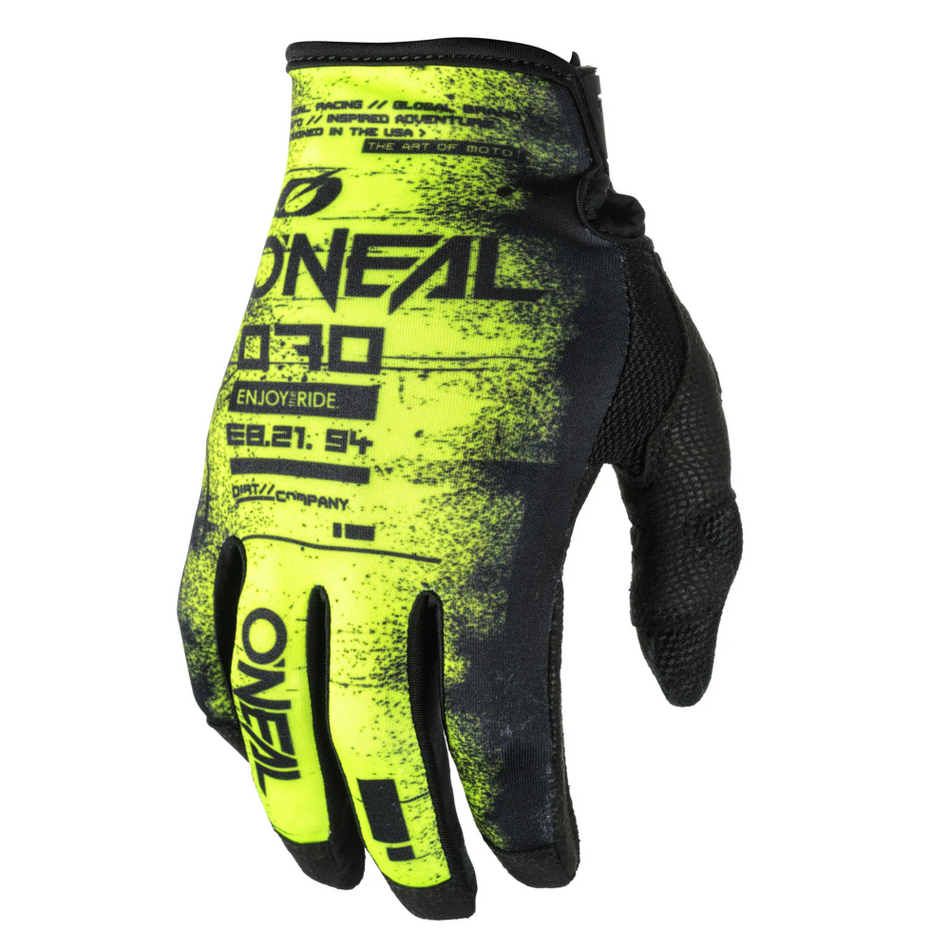 Gloves: ONEAL 2025 Youth MAYHEM SCARZ V.24 Blk/N-Yell