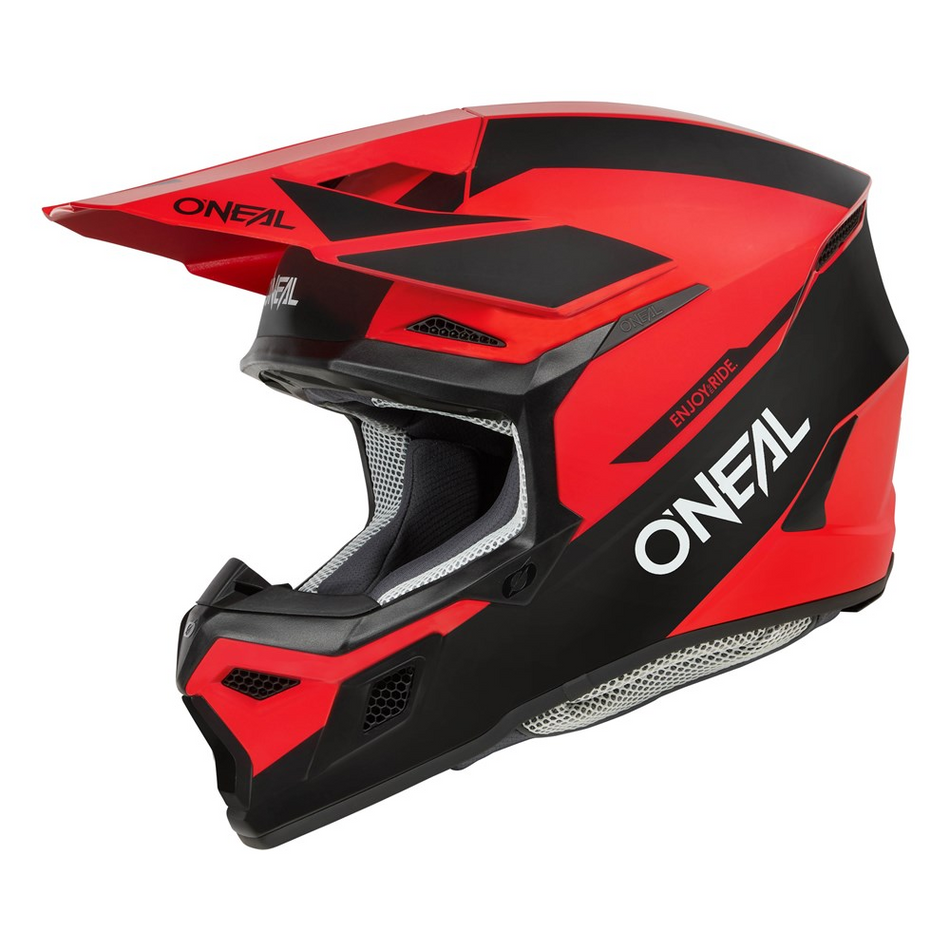 Helmet: ONEAL 2025 Youth 3SRS RACE V.25 Matte Black/Red