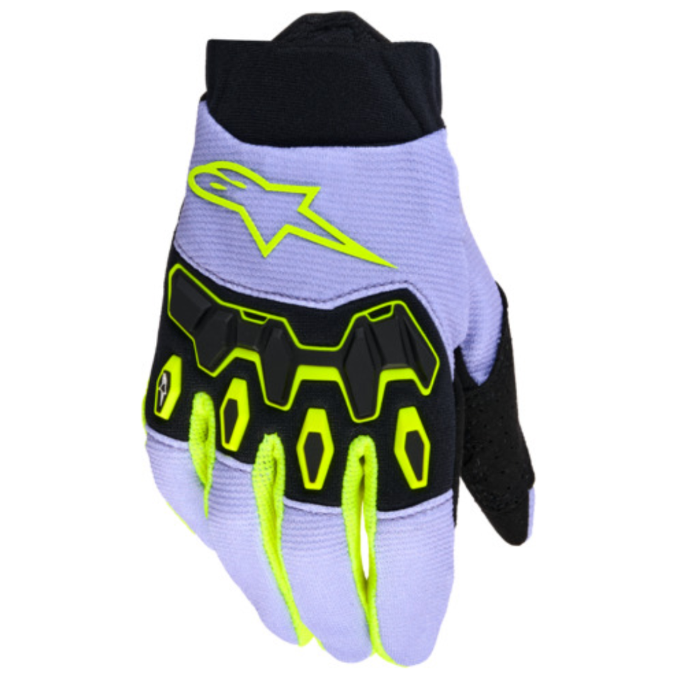 Gloves: ALPINESTARS Youth FULL BORE V2 Purple/FluroYellow