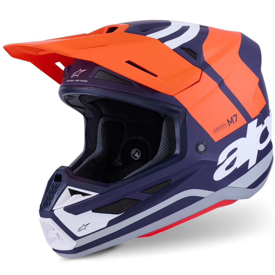 Helmet: ALPINESTARS 2026 SM7 CORE ECE06 Orange/Blue Matt