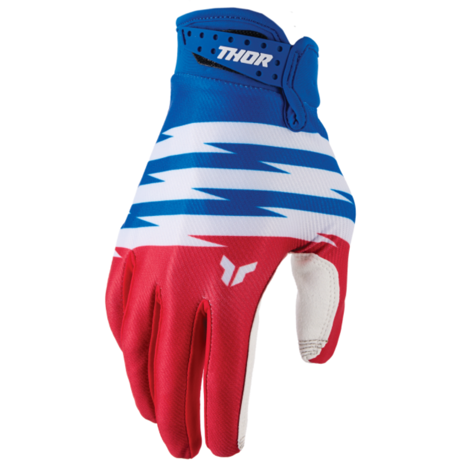 Gloves: THOR Youth LAUNCHMODE Shockie Red/Blue