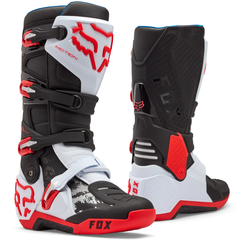 Boots: FOX MOTION White/Fluro Red