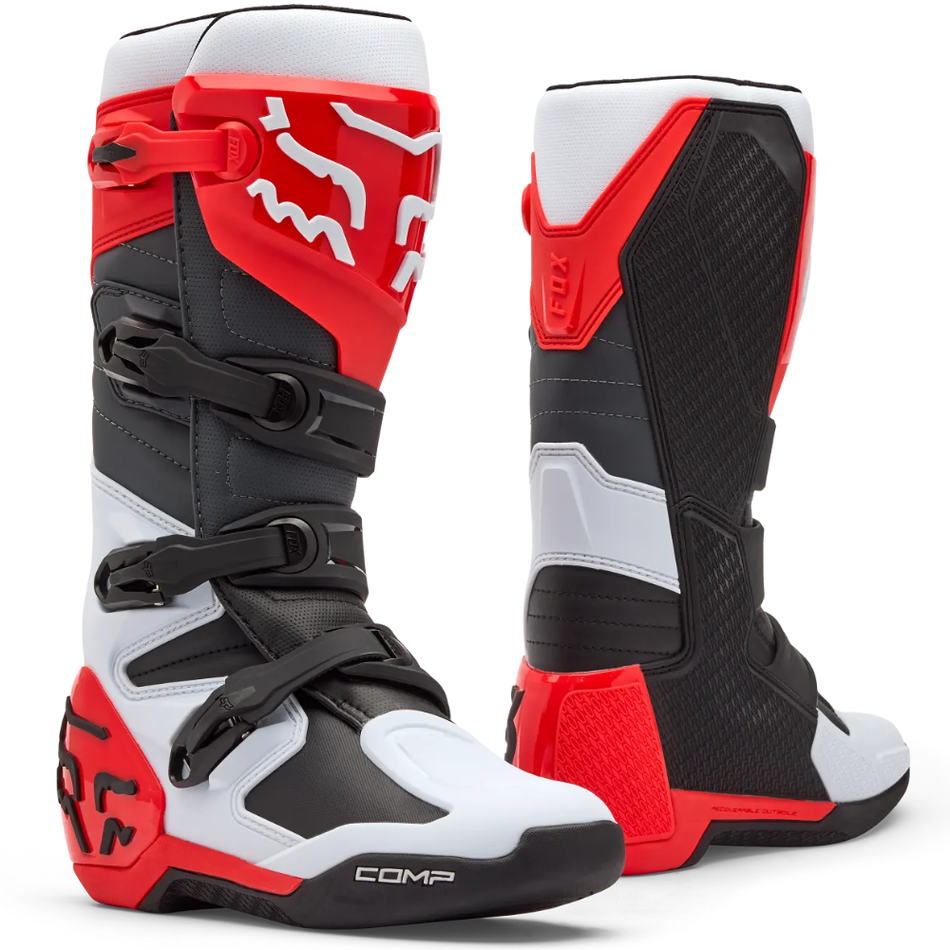 Boots: FOX COMP White/Fluro Red