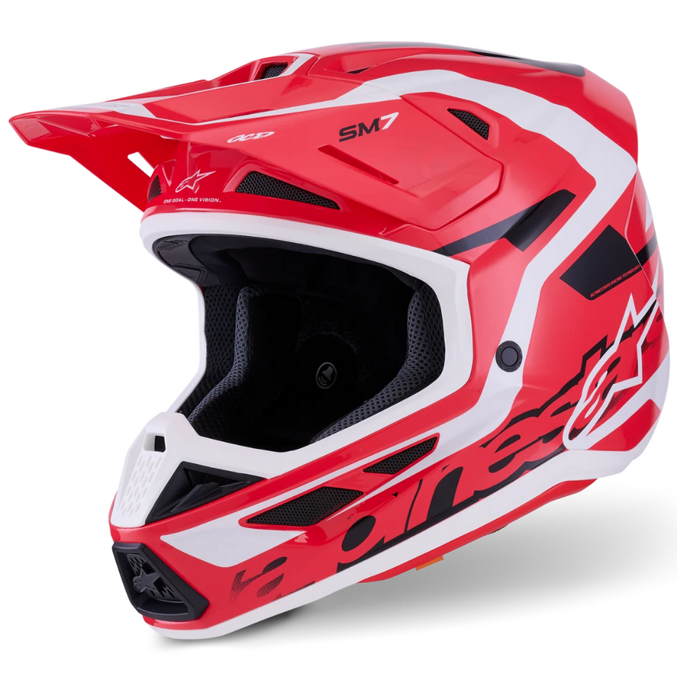 Helmet: ALPINESTARS 2026 SM7 DEED ECE06 Red/Black/White Glossy