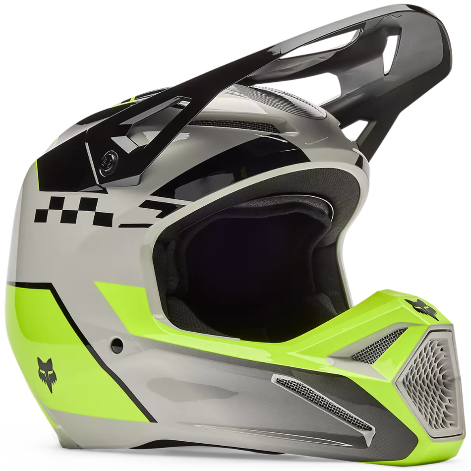 Helmet: FOX Youth V1 COLLECT Grey/Yellow
