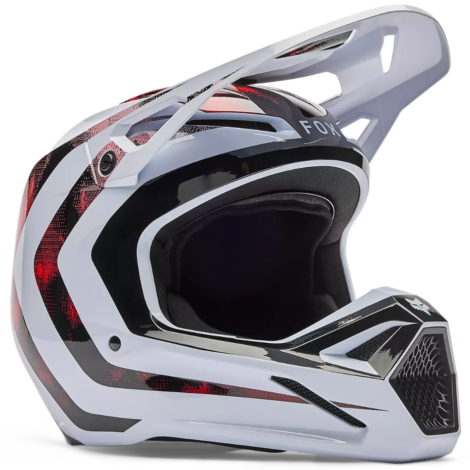 Helmet: FOX V1 KAIROS White/Fluro Red