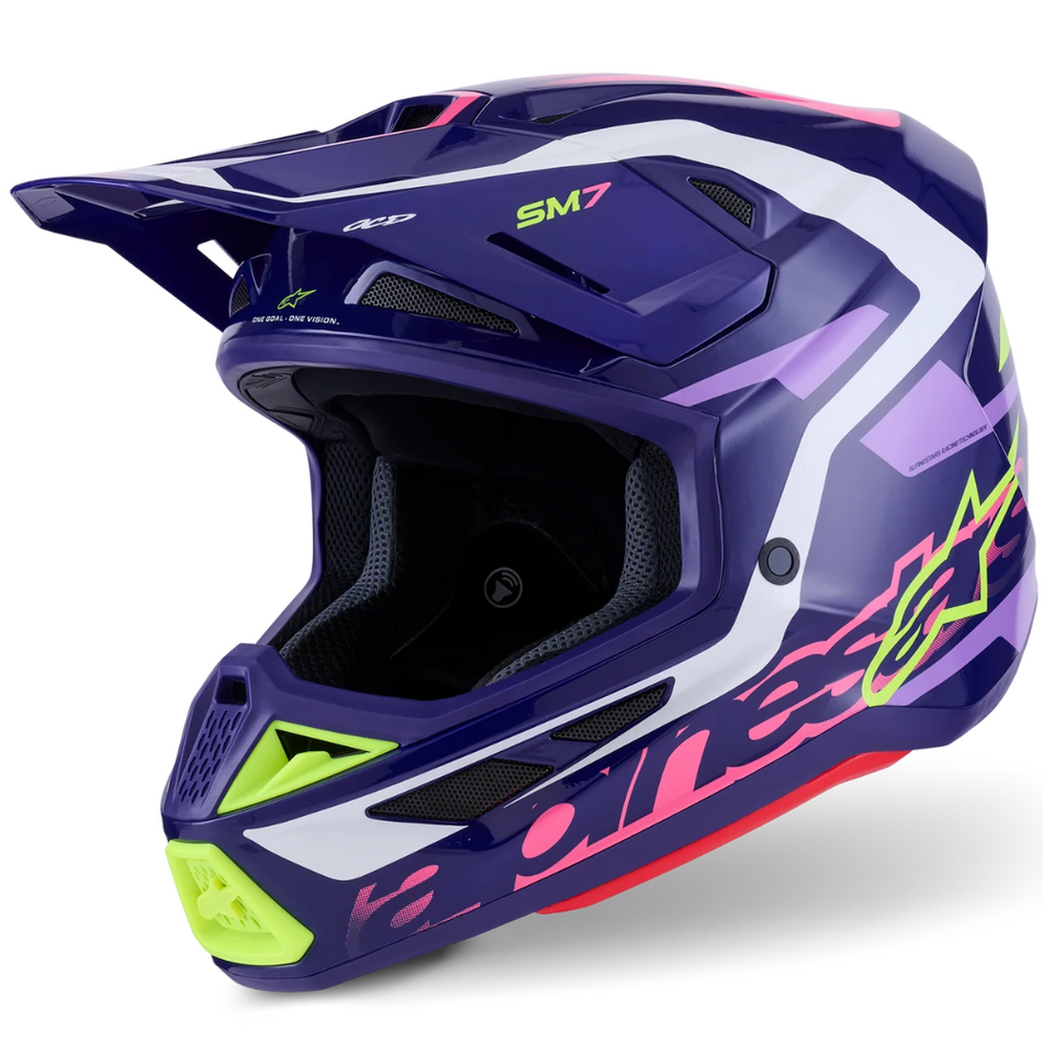 Helmet: ALPINESTARS 2026 SM7 DEED ECE06 Purple/Pink Glossy