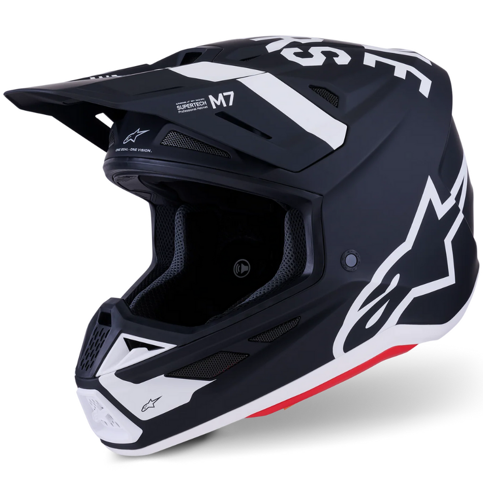 Helmet: ALPINESTARS 2026 SM7 DASHER ECE06 Black/White Matt
