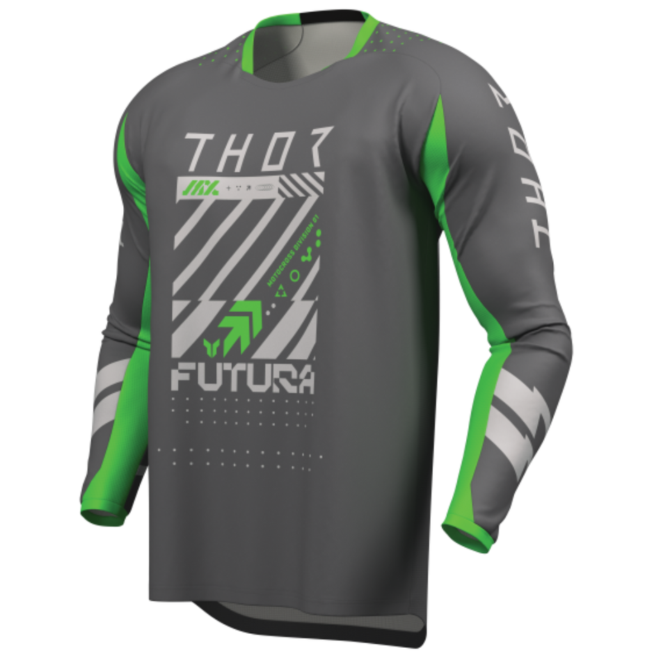 Jersey: THOR LAUNCHMODE FUTURA Charcoal/Green
