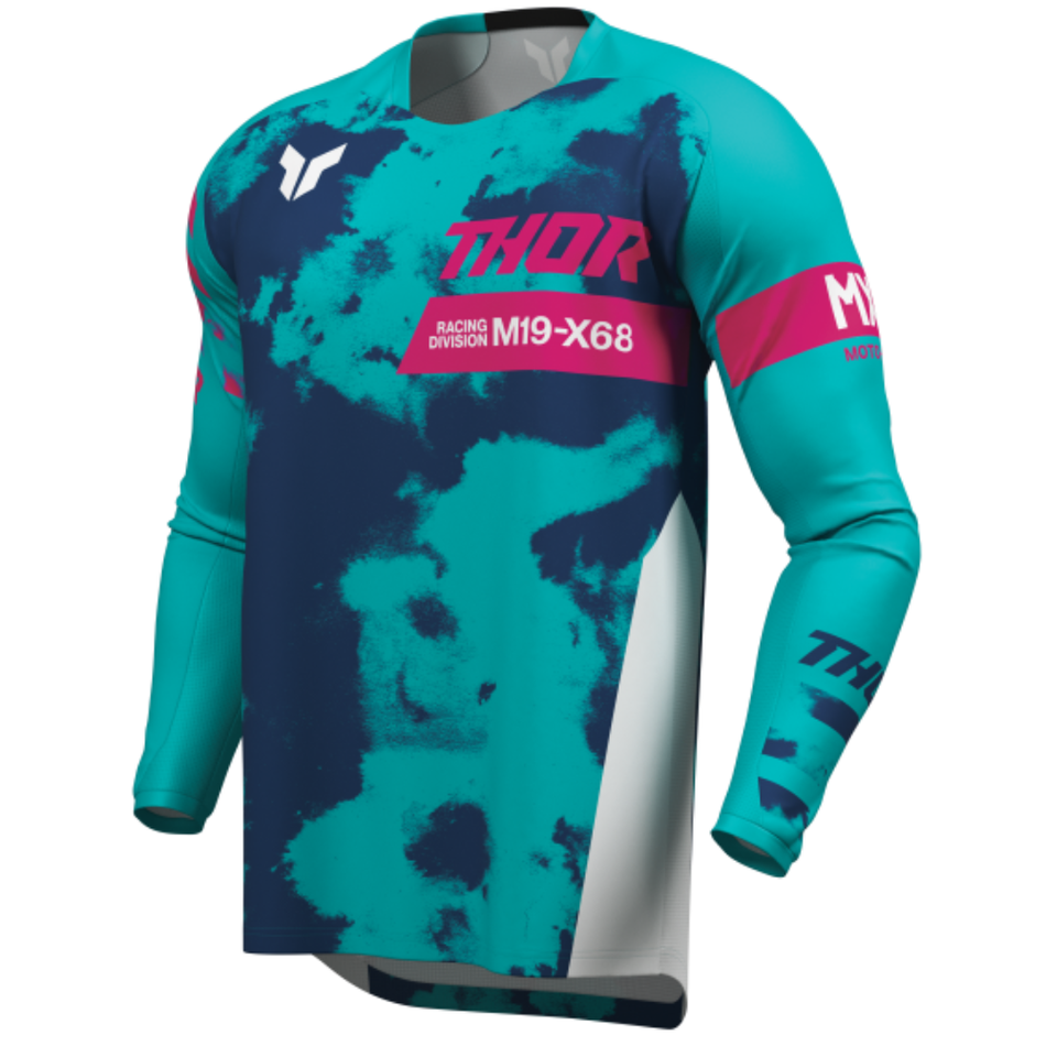 Jersey: THOR Youth LAUNCHMODE BLEACH White/Aqua