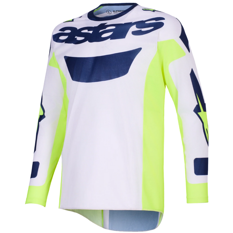 Jersey: ALPINESTARS 2026 RACER AIR RIWAY Light Gray/Yellow Fluo/Blue