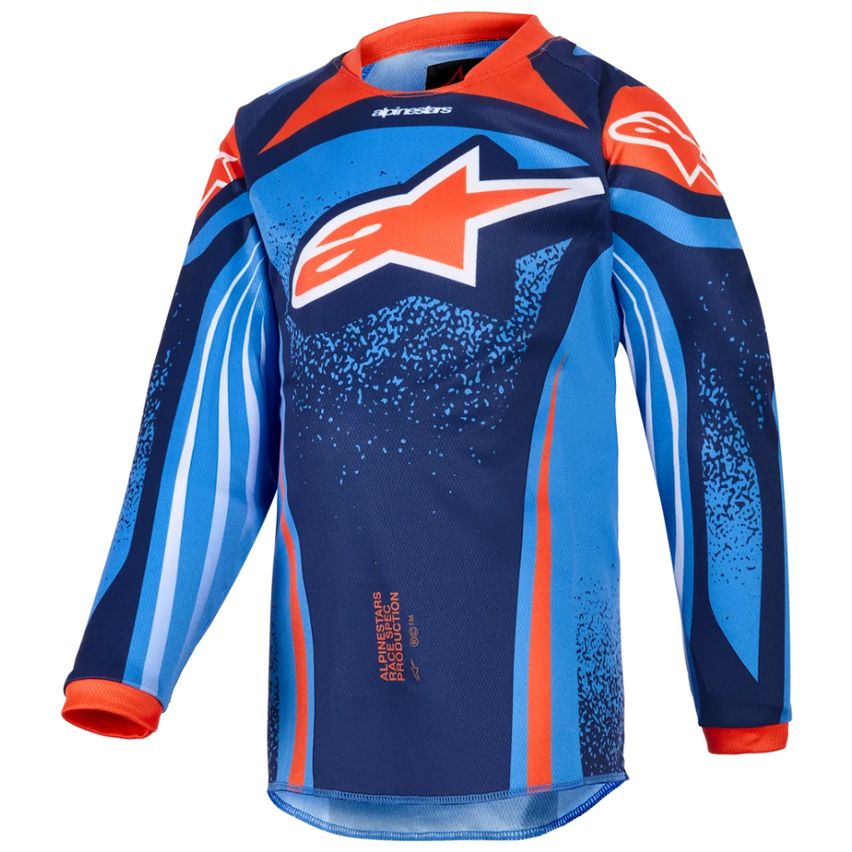 Jersey: ALPINESTARS 2026 Kids RACER NOMUR Dark Navy/Orange/Ucla Blue