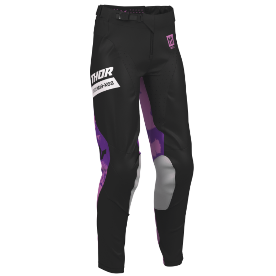Pants: THOR Women LAUNCHMODE BLEACH Black/Orchid