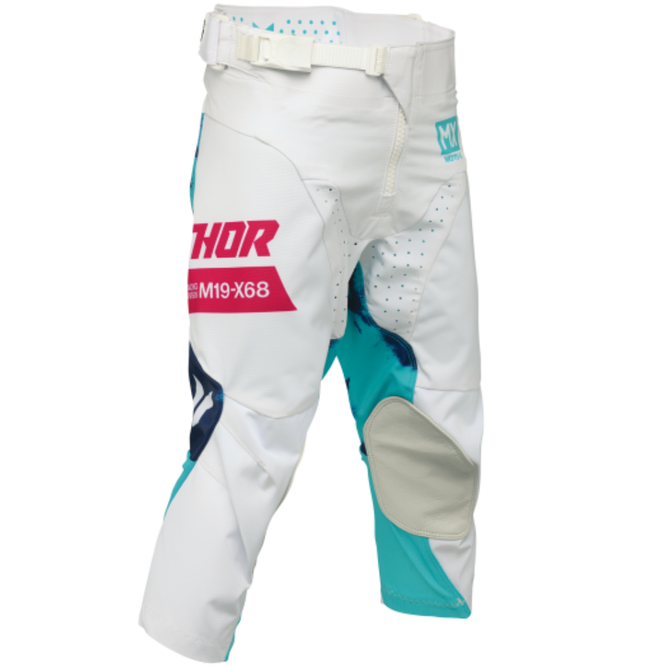 Pants: THOR Youth LAUNCHMODE BLEACH White/Aqua
