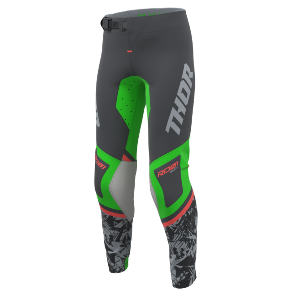 Pants: THOR Youth SPORTMODE Punkd Charcoal/Green