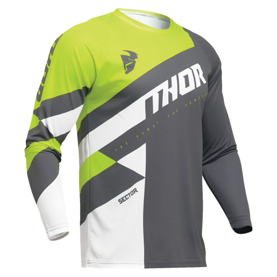 Jersey: THOR 2025 Youth SECTOR Checker Charcoal/Acid