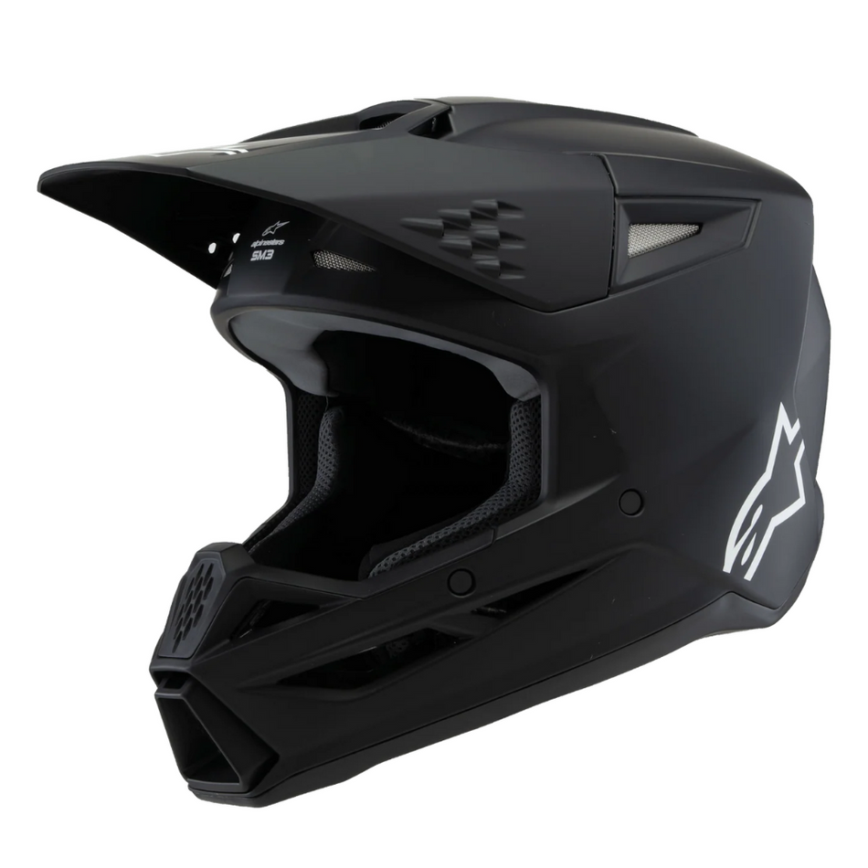 Helmet: ALPINESTARS Youth 2025 SM3 SOLID ECE06 Black Matte