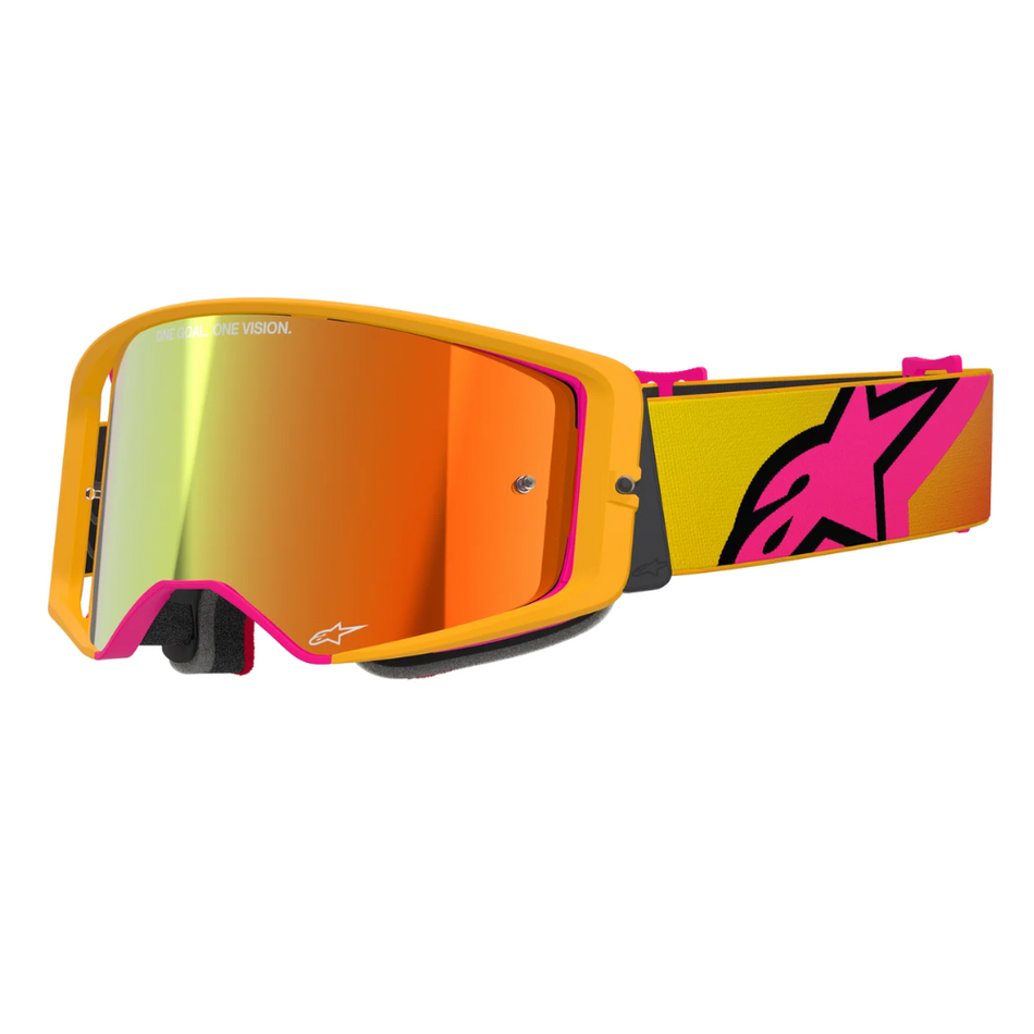 Goggles: ALPINESTARS SUPERTECH CORP Yellow/Pink - Mirror Red Lens