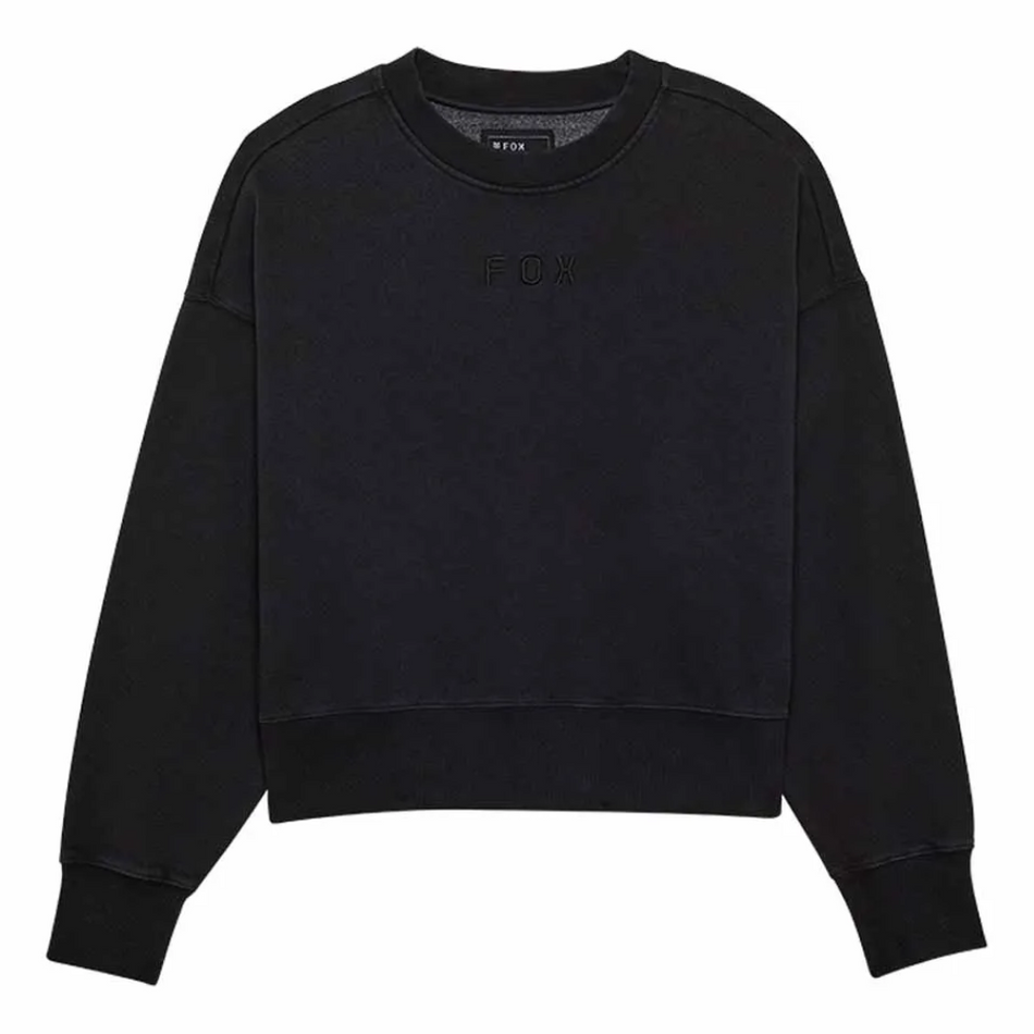 Fleece: FOX 2025 Women WORDMARK OVERSIZED CREW PULLOVER Black