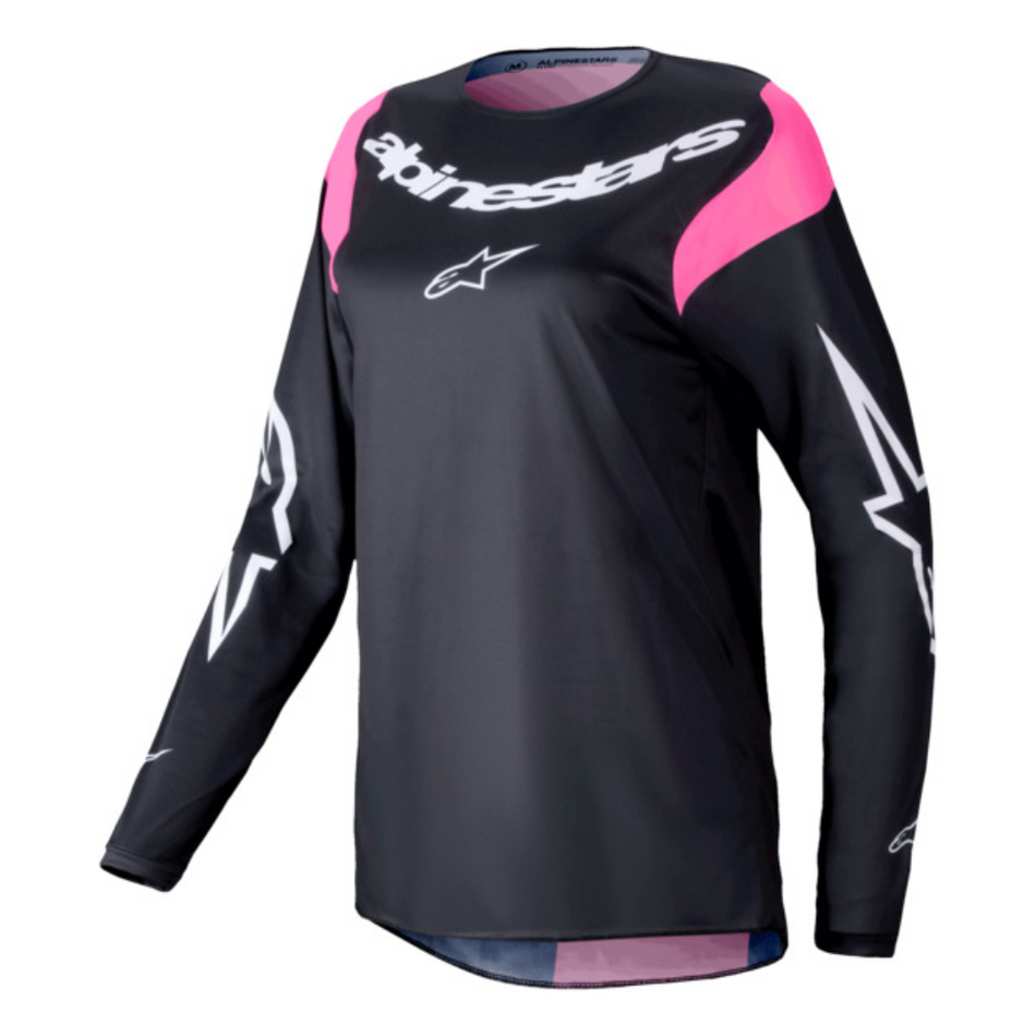 Jersey: ALPINESTARS 2025 Women FLUID HAUL Black/FluroPink