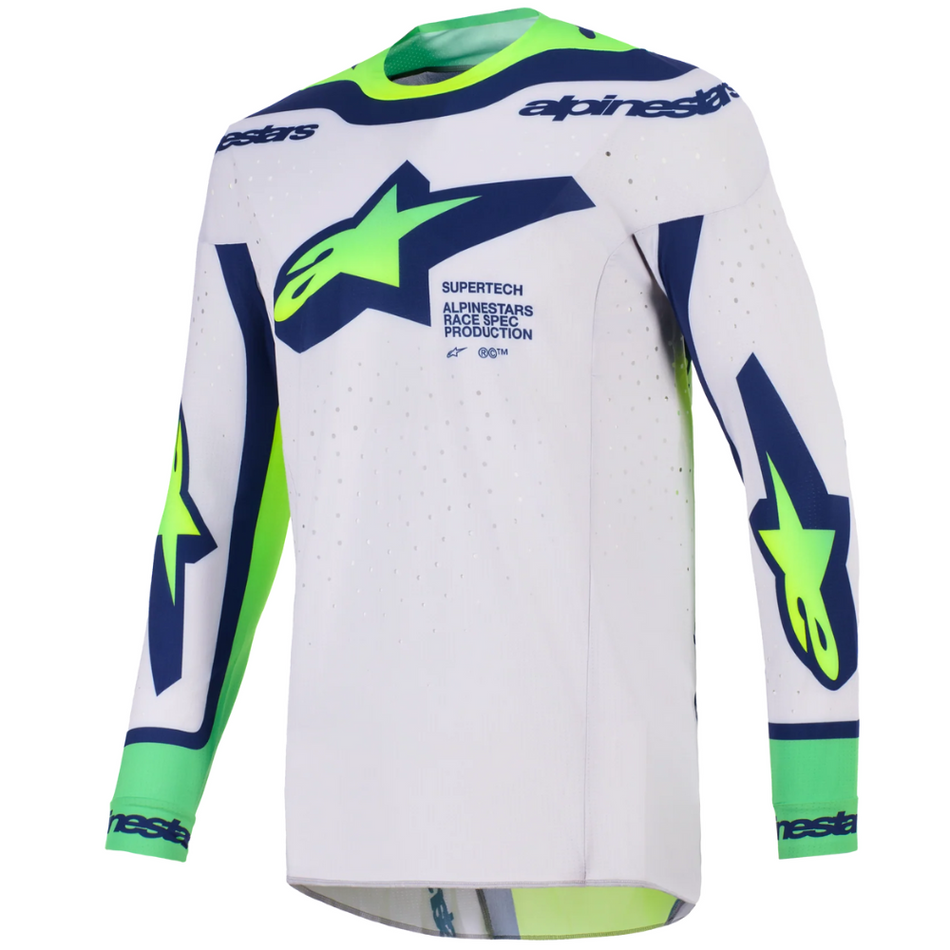Jersey: ALPINESTARS 2026 SUPERTECH VISTA Light Gray/Yellow Fluo/Blue