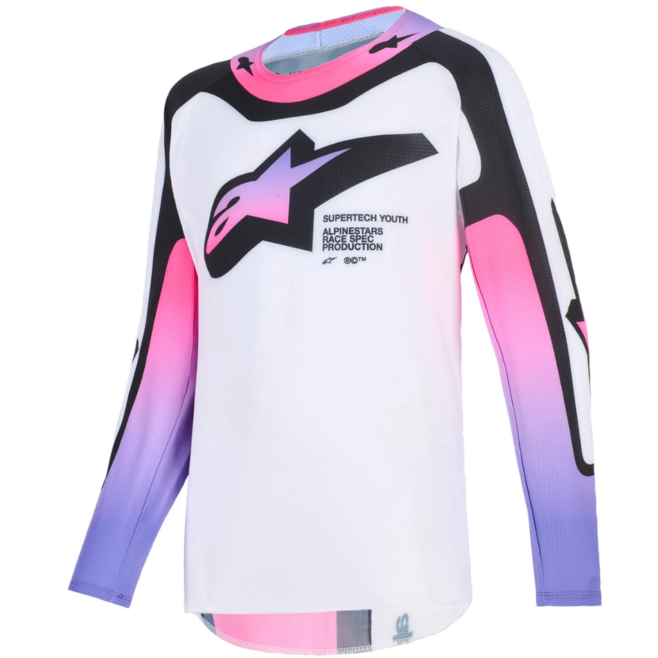 Jersey: ALPINESTARS 2026 Youth SUPERTECH VISTA White/Purple/Black