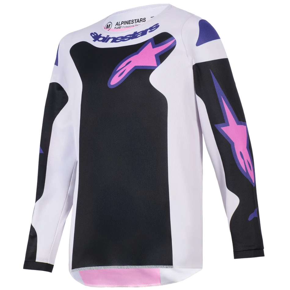 Jersey: ALPINESTARS 2026 Youth FLUID GRID Black/Light Gray/Purple