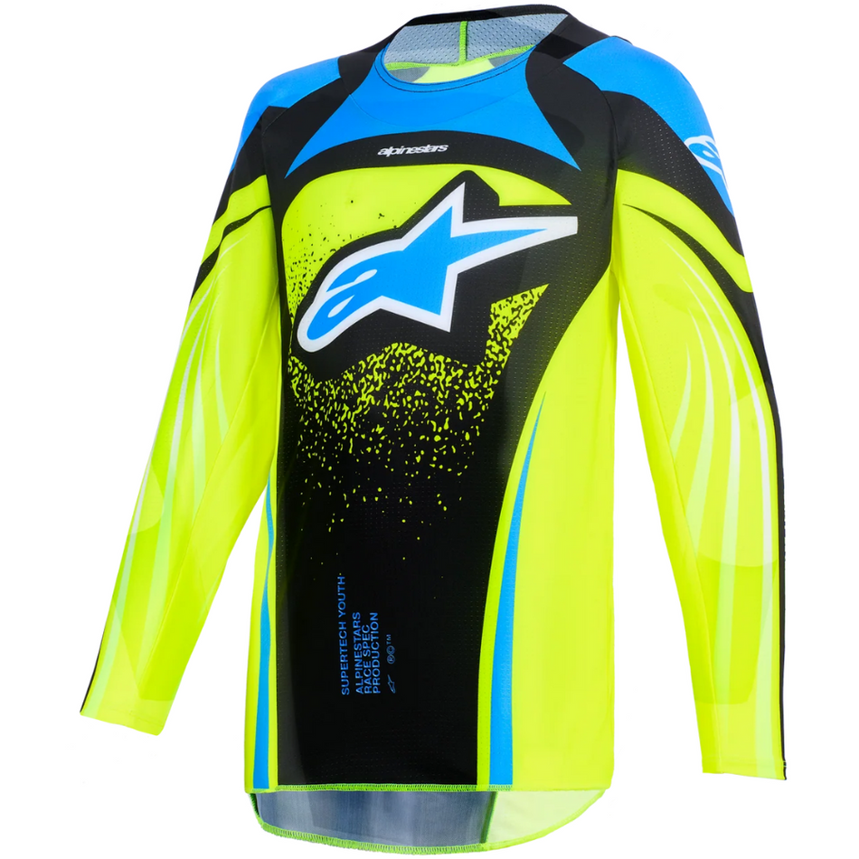 Jersey: ALPINESTARS 2026 Youth SUPERTECH NOMUR Dark Navy/Yellow Fluo/Blue