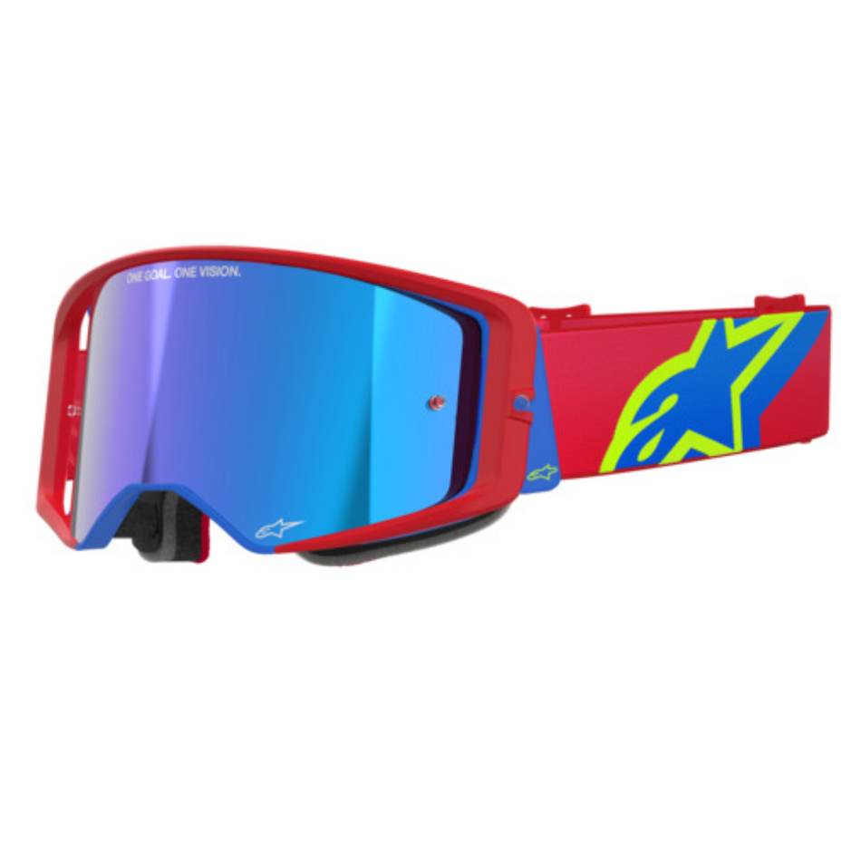 Goggles: ALPINESTARS SUPERTECH CORP Red/Blue - Mirror Blue Lens