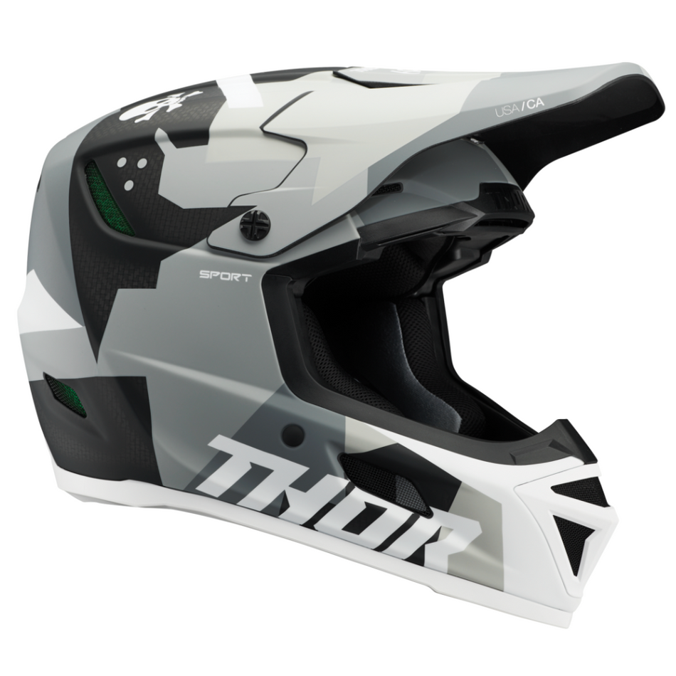 Helmet: THOR 2025 REFLEX SPORT CARBON Brave Gray/White