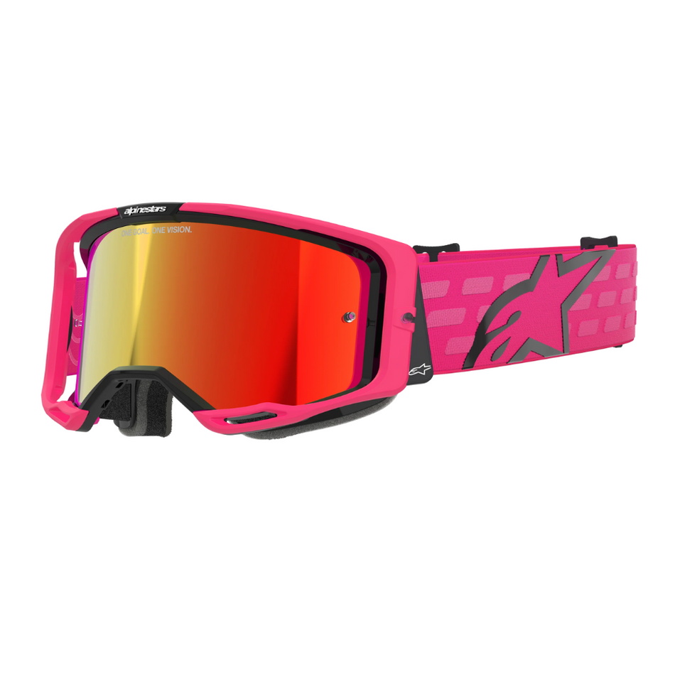 Goggles: ALPINESTARS VISION 8 CORP Pink - Mirror Red Lens
