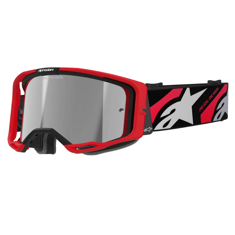 Goggles: ALPINESTARS VISION 8 LUAR Red/Black - Mirror Silver Lens